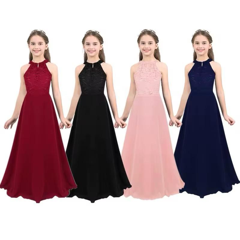 Girls Royal Elegance Lace Maxi Dress