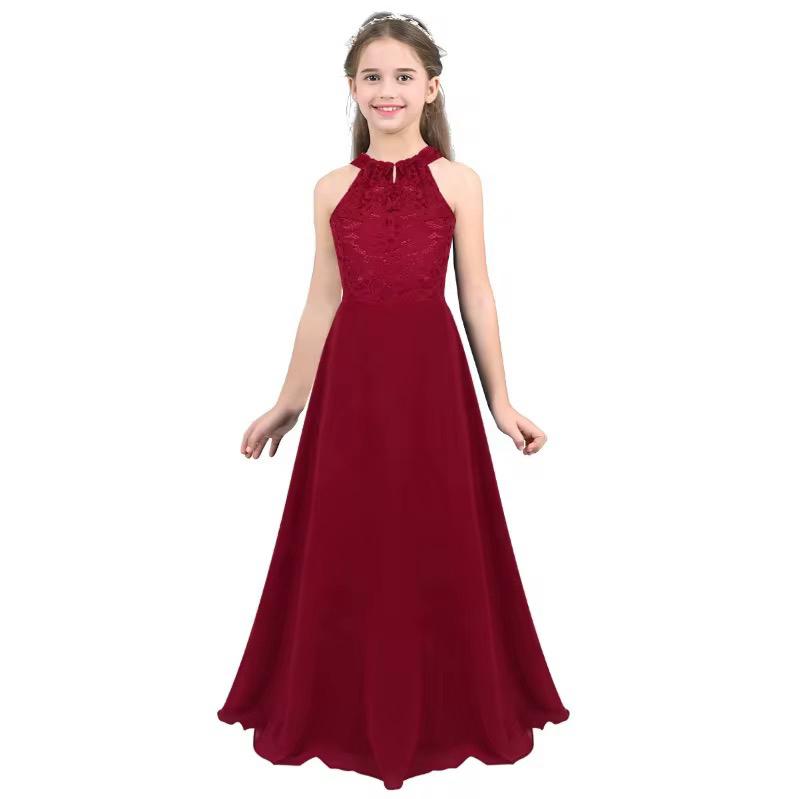 Girls Royal Elegance Lace Maxi Dress