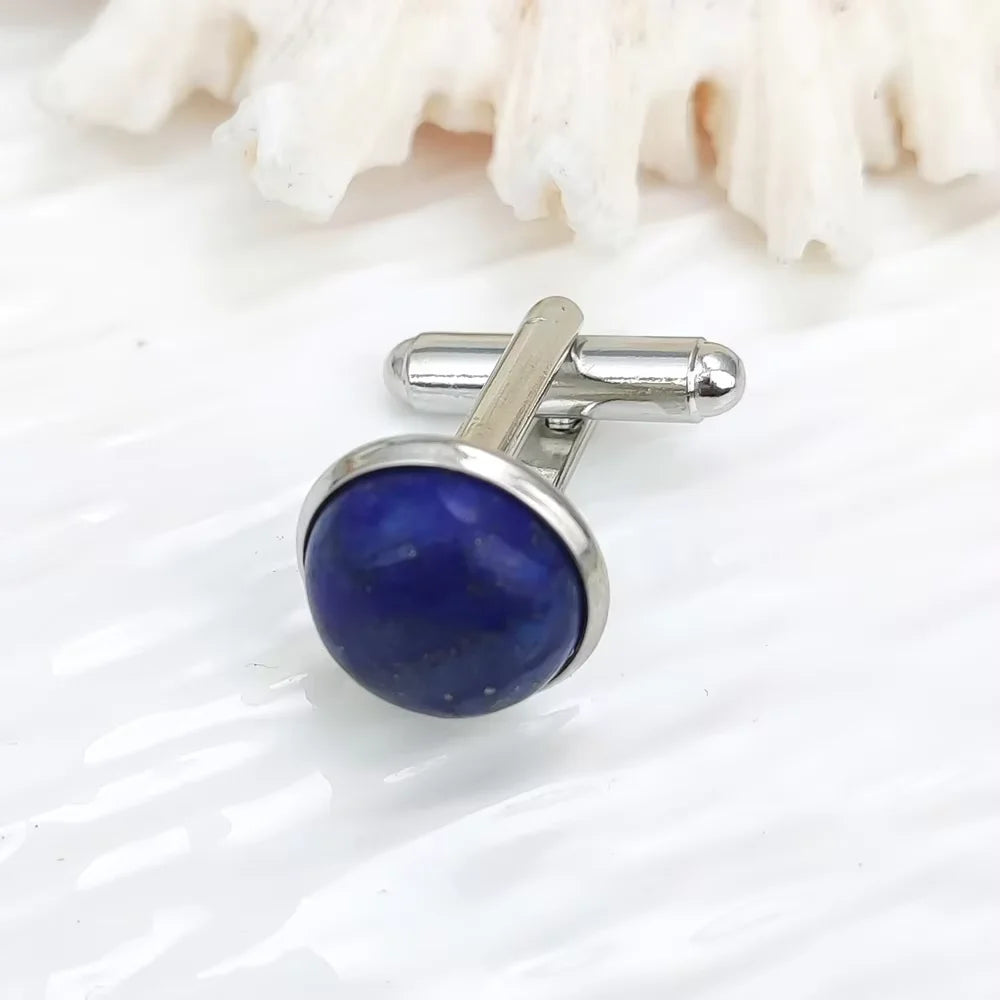Cross-Border Special Men's French Shirt with Gold Plated Citrine Lapis Lazuli Crystal Fashion Cuffpins Casual Cufflinks Weddings
