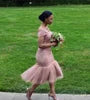 Morili Off the Shoulder Plus Big Size Customized Mermaid Trumpet Blush pink Party Evening African Prom Dresses MPA259