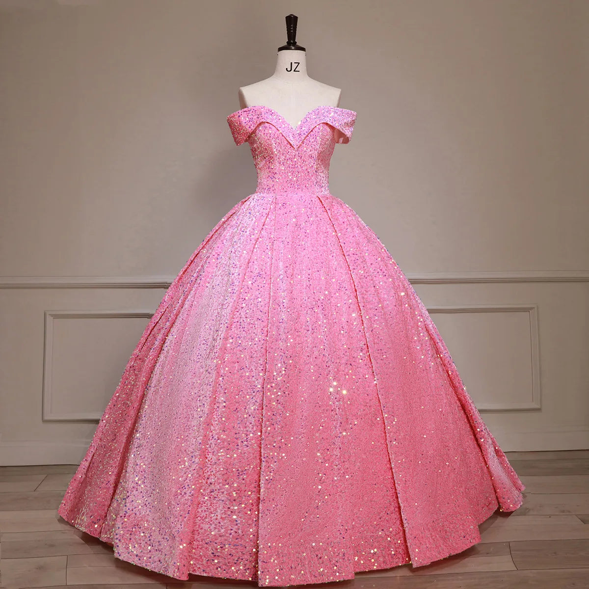 2026 Latest V-Neck Sleeveless Sequined Bridal Gowns Prom Dresses Glitter Colorful Evening Dress Wedding Dress