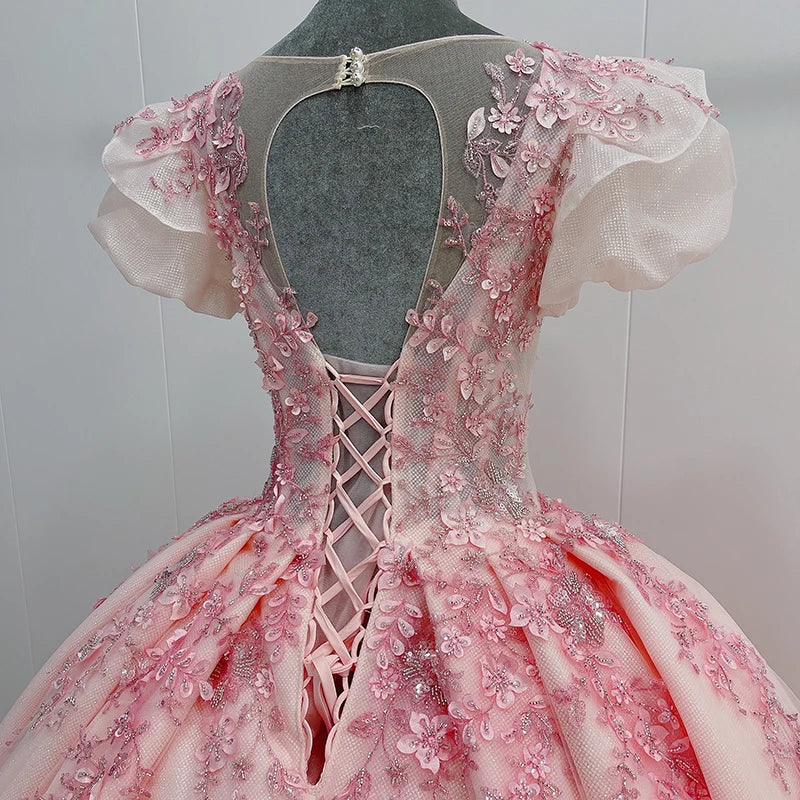 Jancember WN007 Pink Bow Lace Women Elegance Party Evening Prom Dresses