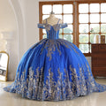 Jancember WC042 Beautiful Blue off Shoulder Lace Evening Debutant Party Prom Dresses