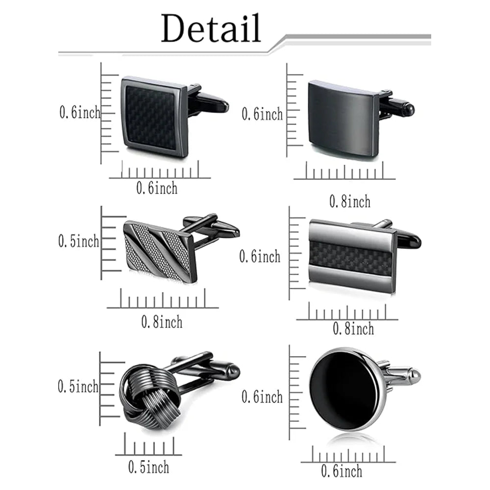 Wholesale Retail Black Alloy Geometric Square Circle Cufflinks Formal Dinner Party Occasions Men Jewelry Accessories