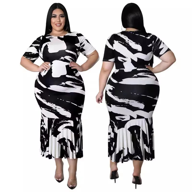 Multifunctional Women Fashion Dress Pearl Ladies Prom Dresses Casual Lady Elegant Plus Size Dress