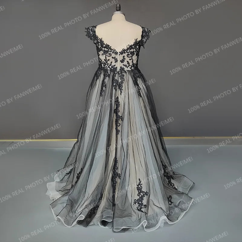 9678#Sweetheart Strapless Lace Prom Dresses 2021 Off the Shoulder Backless Black Tulle Long Evening Dresses Gowns Wedding Dress
