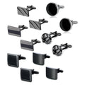 Wholesale Retail Black Alloy Geometric Square Circle Cufflinks Formal Dinner Party Occasions Men Jewelry Accessories