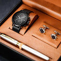 SINOBI Wholesale Exquisite Quality Watch Gift Business Gift Cufflinks Fountain Pen Suit  Quartz Men's Watches Set