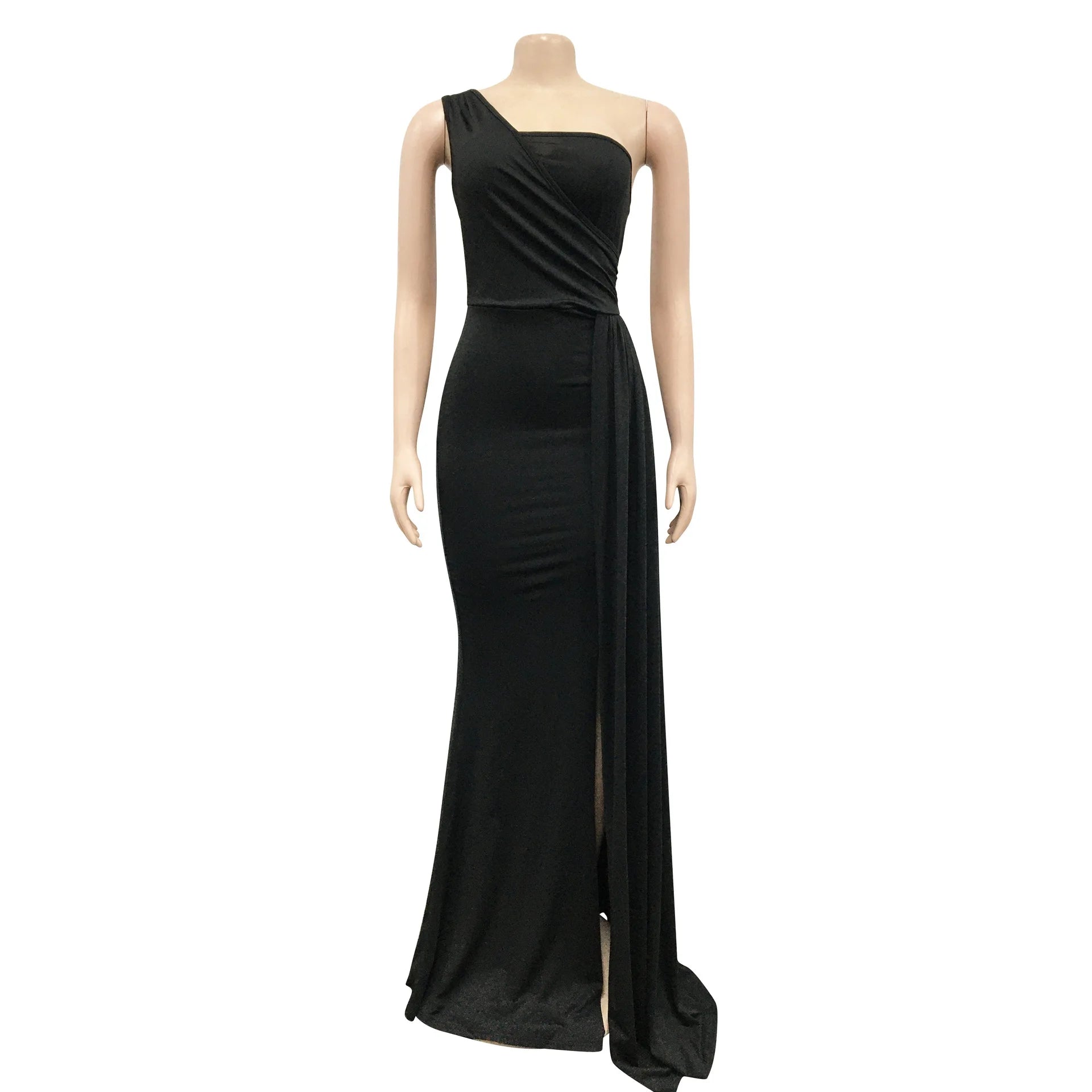 X5819 Latest Design Fashion Party Dresses Women One Shoulder Sleeve Evening Dresses Women Lady Elegant Mermaid Prom Dresses