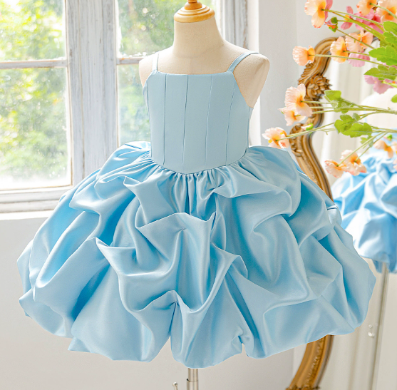 Sky Ruffle Couture Dress