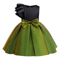 HETISO Girls Halloween Green Dress Shiny Ruffle Sleeve Kids Costume Children's Masquerade Elegant Party Dresses for Performance