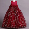 Fashion Bow Flower Girl Dresses Mesh Lace Sleeveless Girls Dresses for Party and Wedding Summer Girls Party Dresses 3-12 Years