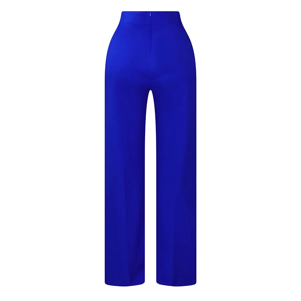 Women Shiny Yellow Capris Pants High Waist Trousers Office Work Lady Full Length Summer Bottoms Capris 2023 Spring Summer