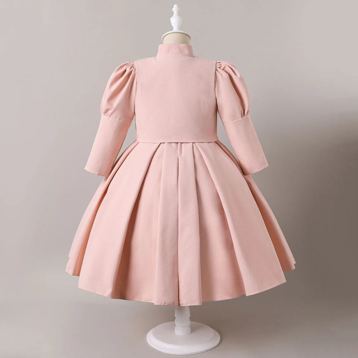HETISO Gorgeous Elegant Long Sleeve Girls Dress Coat Set Children's Formal Performance Wedding Ball Gown 5-10 Years