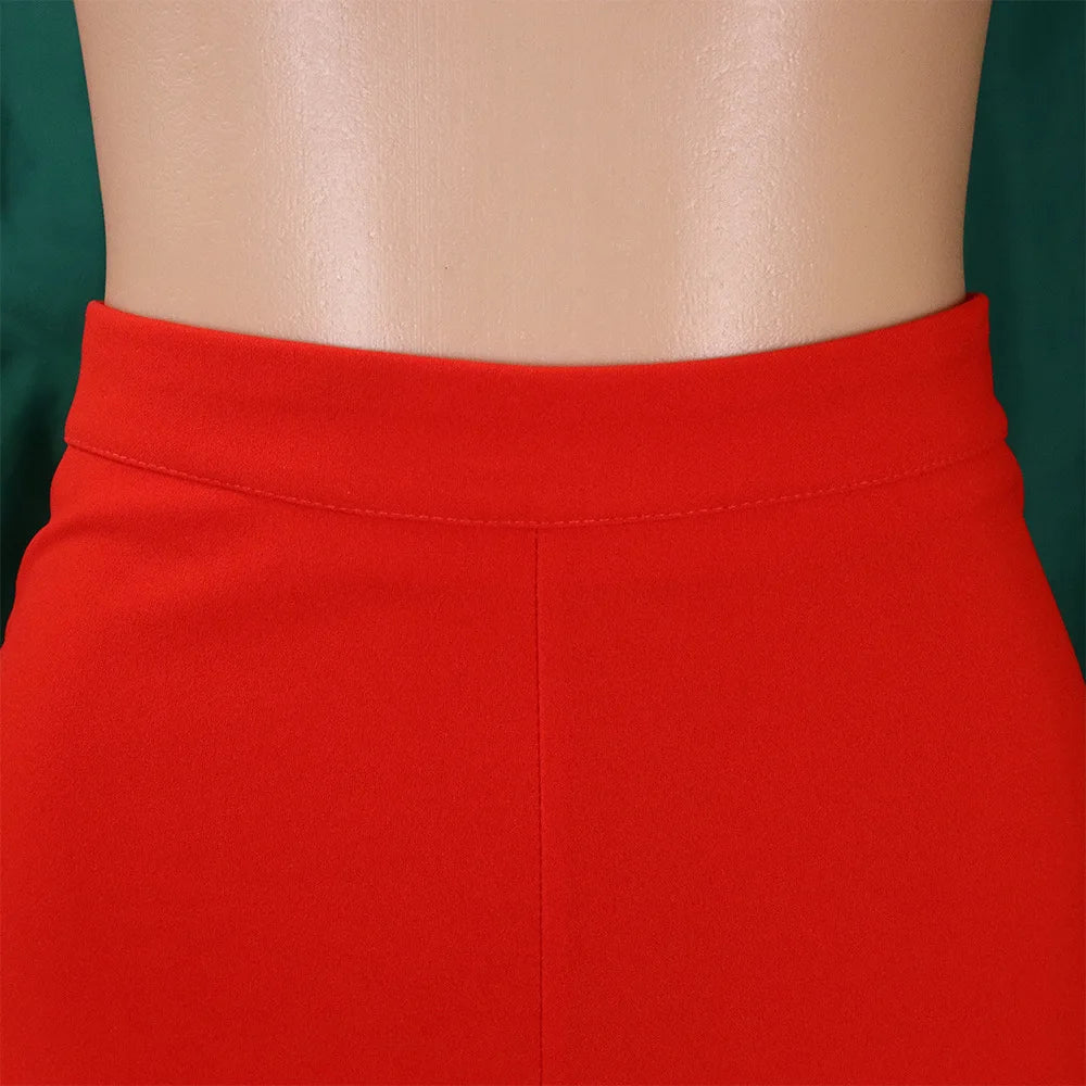 Women Shiny Yellow Capris Pants High Waist Trousers Office Work Lady Full Length Summer Bottoms Capris 2023 Spring Summer
