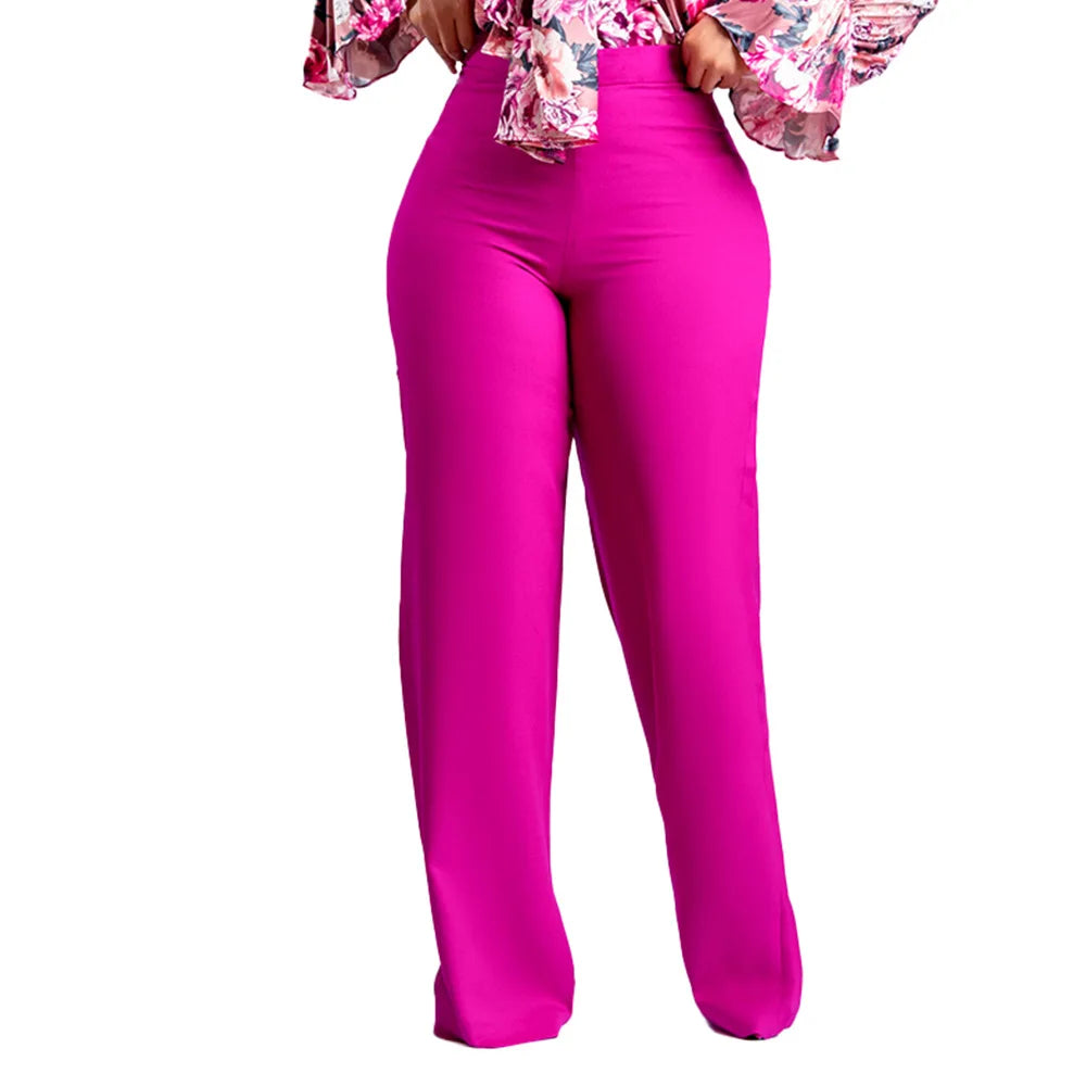 Women Shiny Yellow Capris Pants High Waist Trousers Office Work Lady Full Length Summer Bottoms Capris 2023 Spring Summer