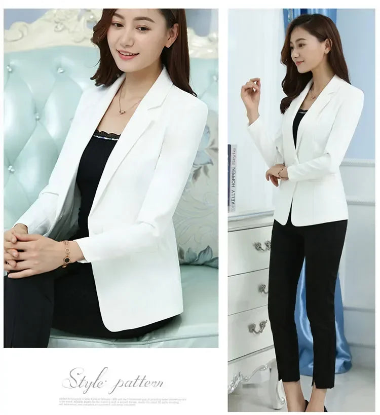 Women Blazer Office Ladies Elegant Outwear Long Sleeve Work Wear Classy Female Pink Suit African Autumn Fashion New Coats