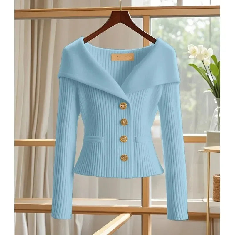 New Women Cardigan Sweater High Quality Ladies Small Fragrance Sweater Long Sleeve Casual Tops Knitwear Female Bottoming Shirts
