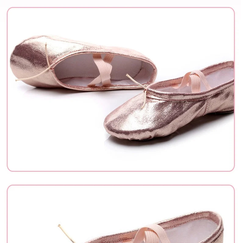 Girls Ballet Shoes Gold Silver Soft Sole Ballet Dance Slippers Children Practise Ballerina Shoes Woman Gymnastics