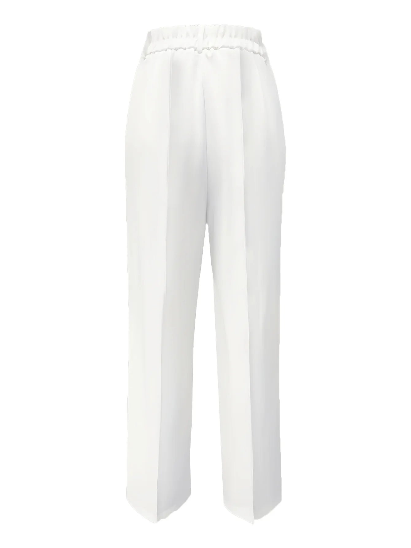 Women's High Waist Dress Pants - Flowy Straight Leg Trousers, Minimalist Office Tailored Pants