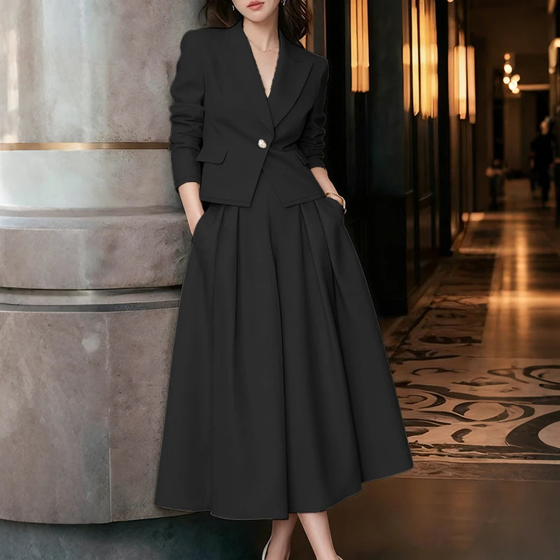 ZANZEA Spring Outfits Women 2026 Elegant Long Sleeve Blazer Dress Suit Office 2 Piece Sets Fashion Work OL Tracksuit Oversize