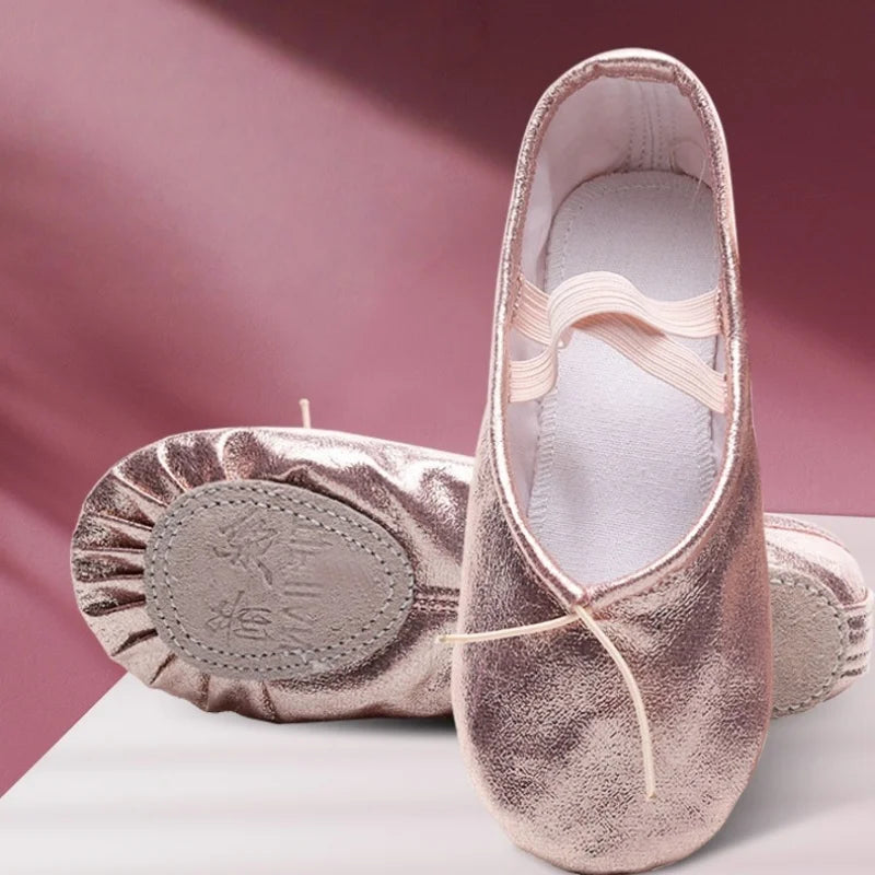 Girls Ballet Shoes Gold Silver Soft Sole Ballet Dance Slippers Children Practise Ballerina Shoes Woman Gymnastics