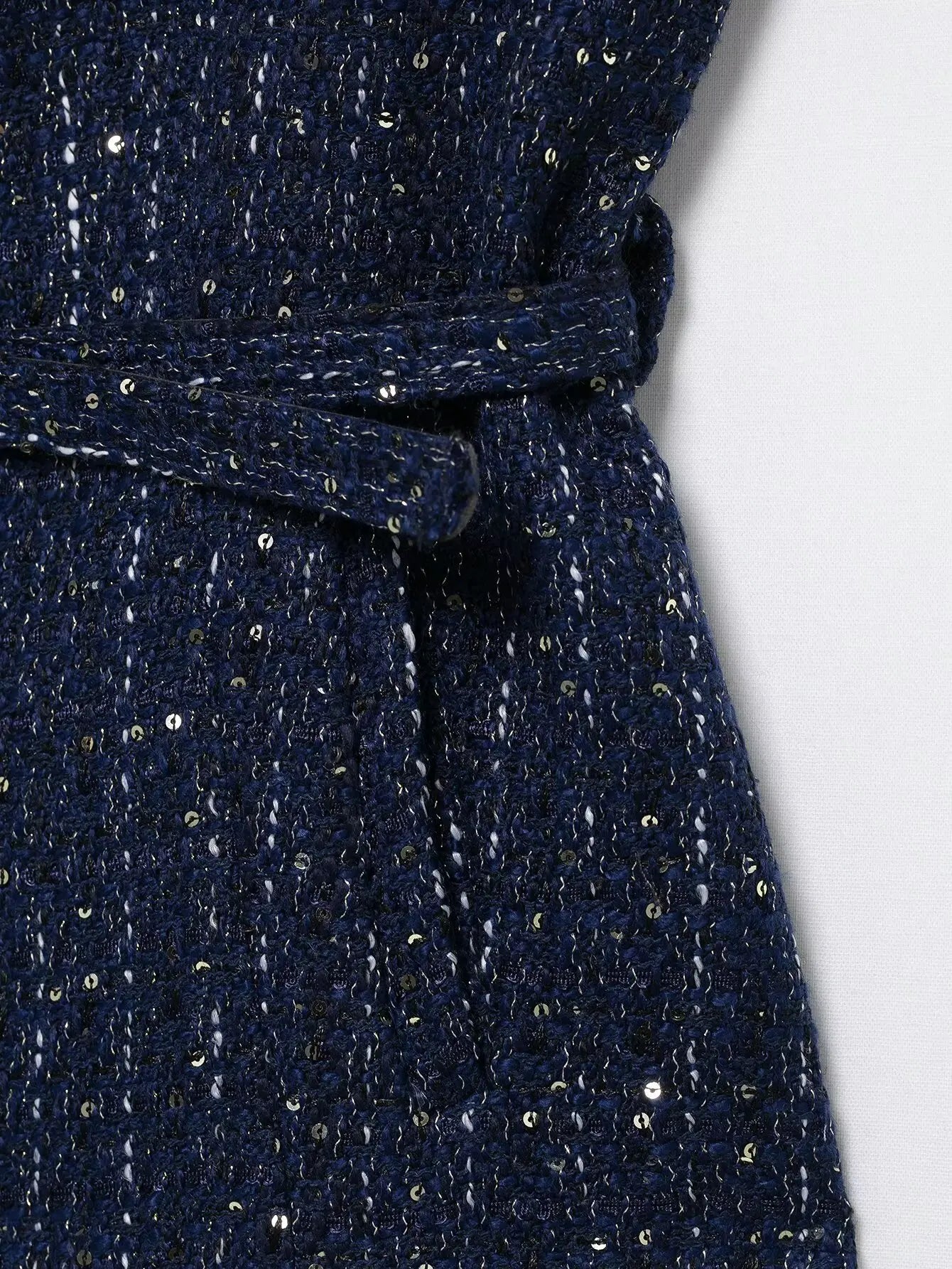 HH Women Fashion Tweed Belt Waistcoat O Neck Single Breasted Sleeveless Vests Spring Summer Office Lady Outerwear Chic Tops