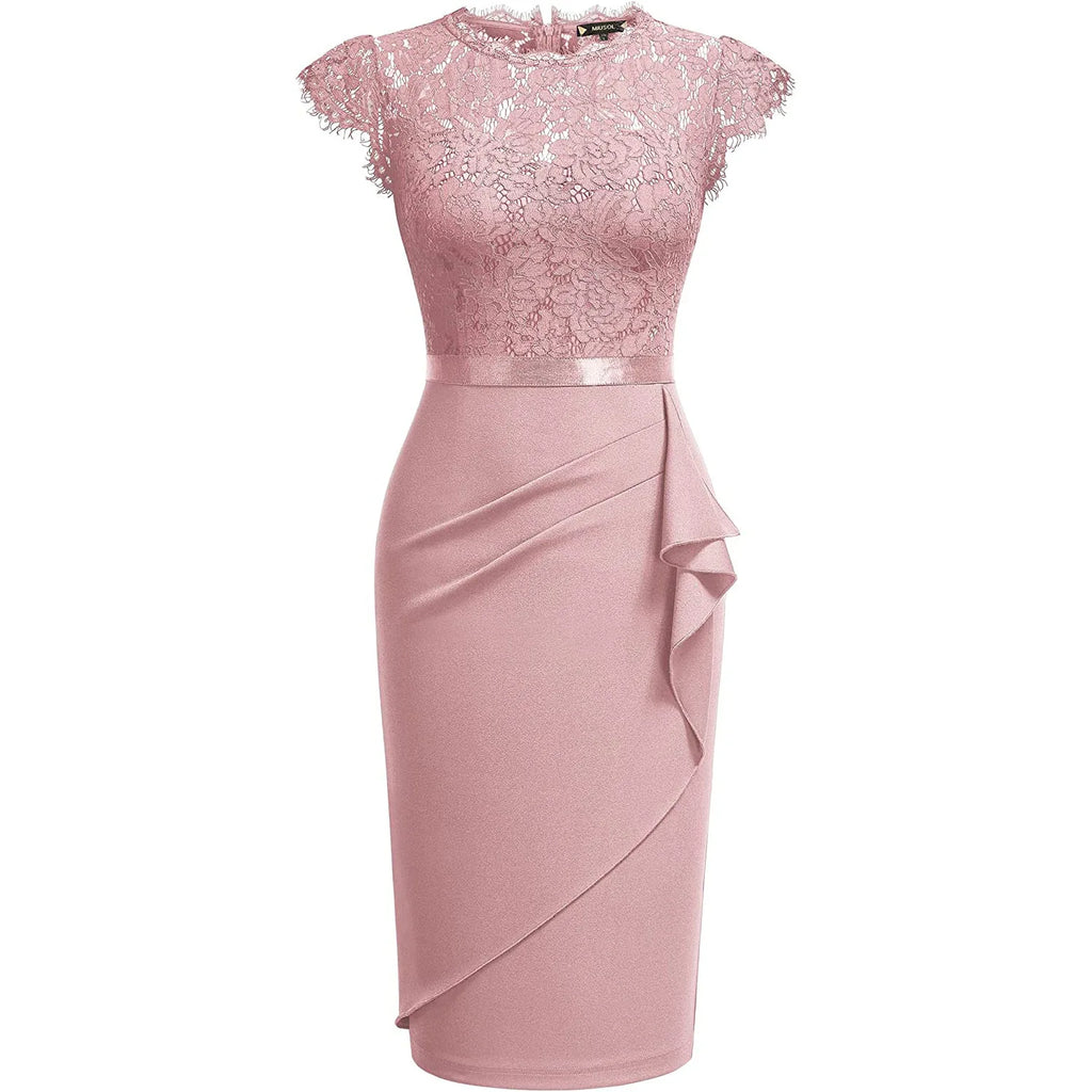 2026 Women's Elegant Lace Evening Wedding Party Dress Sexy Office Ladies Bodycon Dresses Fashion Birthday Club Vestidos Female