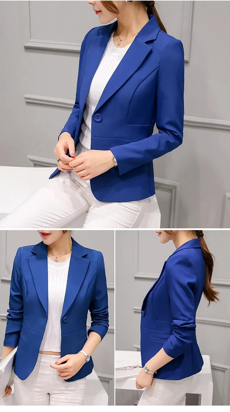 Women Blazer Office Ladies Elegant Outwear Long Sleeve Work Wear Classy Female Pink Suit African Autumn Fashion New Coats
