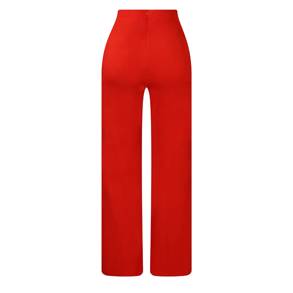 Women Shiny Yellow Capris Pants High Waist Trousers Office Work Lady Full Length Summer Bottoms Capris 2023 Spring Summer