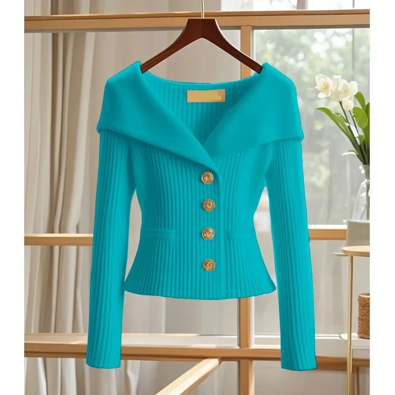 New Women Cardigan Sweater High Quality Ladies Small Fragrance Sweater Long Sleeve Casual Tops Knitwear Female Bottoming Shirts