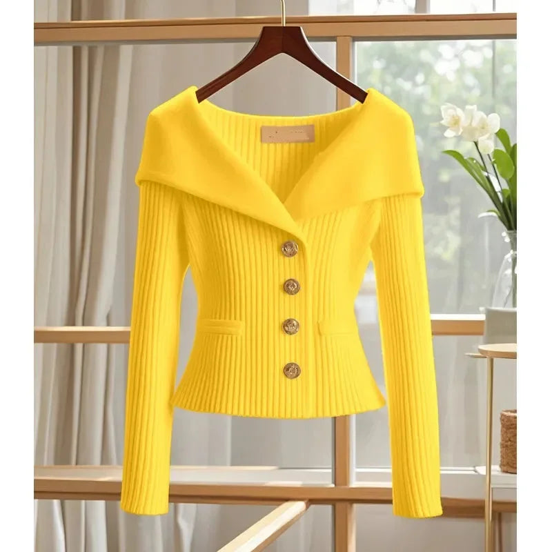 New Women Cardigan Sweater High Quality Ladies Small Fragrance Sweater Long Sleeve Casual Tops Knitwear Female Bottoming Shirts