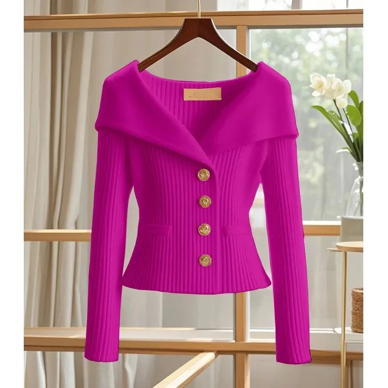 New Women Cardigan Sweater High Quality Ladies Small Fragrance Sweater Long Sleeve Casual Tops Knitwear Female Bottoming Shirts