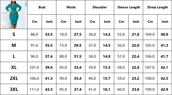 Office Dress Women Elegant Notched Collar Full Sleeve Belt Waisted Double Breasted Package Hips Mid Calf Formal Work Dress Midi