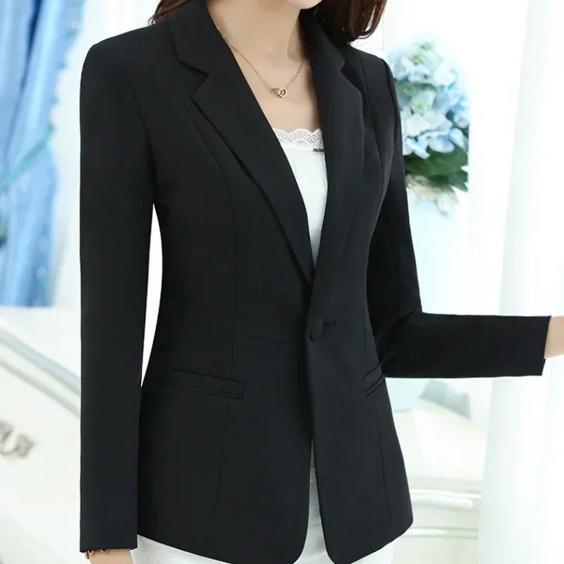 Women Blazer Office Ladies Elegant Outwear Long Sleeve Work Wear Classy Female Pink Suit African Autumn Fashion New Coats