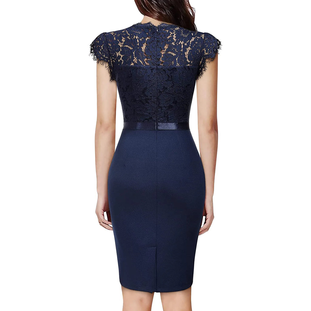 2026 Women's Elegant Lace Evening Wedding Party Dress Sexy Office Ladies Bodycon Dresses Fashion Birthday Club Vestidos Female