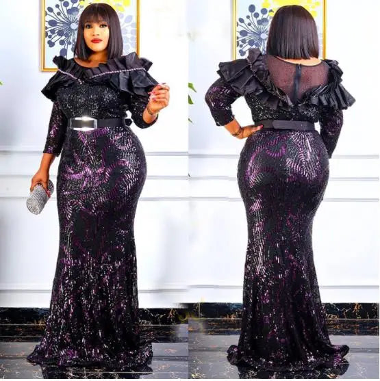 Dashiki African Dresses For Women Elegant Luxury Dress High Waist Bodycon Wedding Party Evening Birthday Night Celebrity Dress