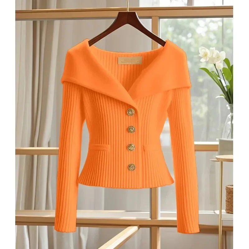 New Women Cardigan Sweater High Quality Ladies Small Fragrance Sweater Long Sleeve Casual Tops Knitwear Female Bottoming Shirts