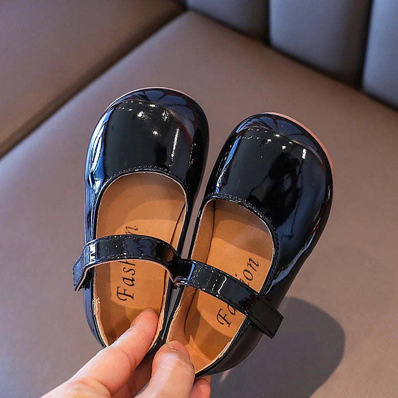 Girls Princess Shoes Children's leather shoes for Big girls Children casual flats Flower shoes for wedding birthday show