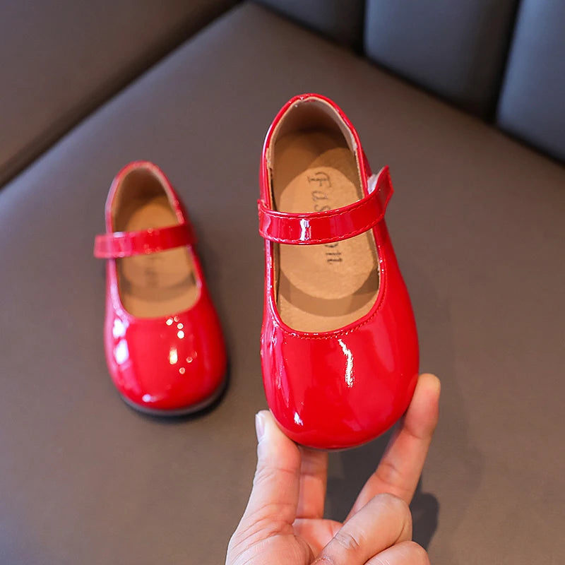 Girls Princess Shoes Children's leather shoes for Big girls Children casual flats Flower shoes for wedding birthday show
