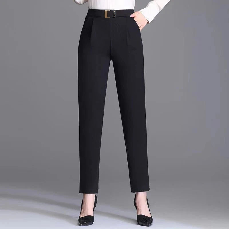 New Spring Summer Women High Waist Solid Elegant Ankle-Length Pants Office Ladies Skinny Chic Trousers Female Casual Haren Pants