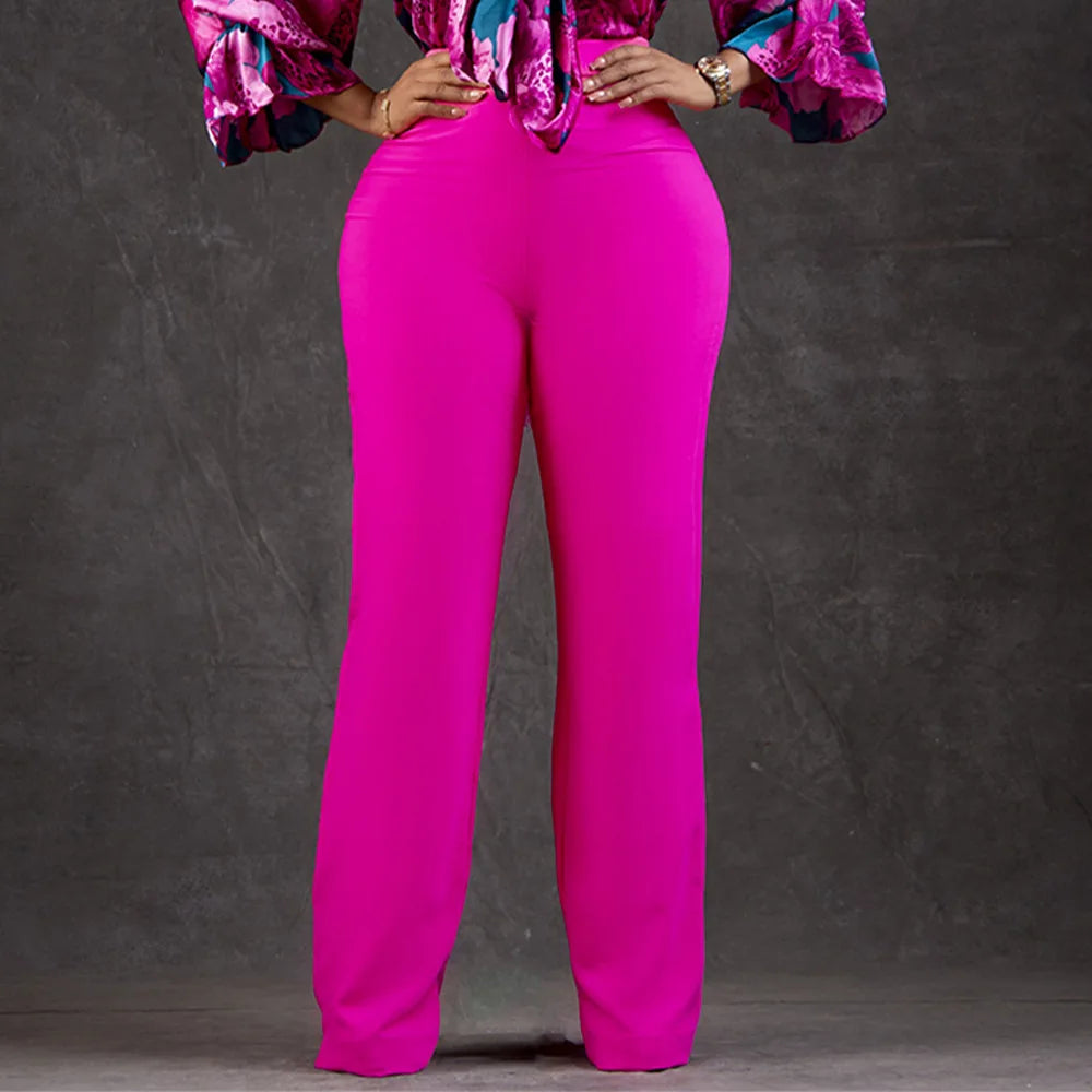 Women Shiny Yellow Capris Pants High Waist Trousers Office Work Lady Full Length Summer Bottoms Capris 2023 Spring Summer