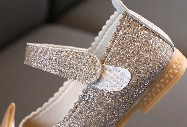 Girls Shoes Fashion Sequin Kids Princess Shoe Bow Shallow Single Shoe Soft Sole Children Flats Toddler Party Wedding Shoes Туфли