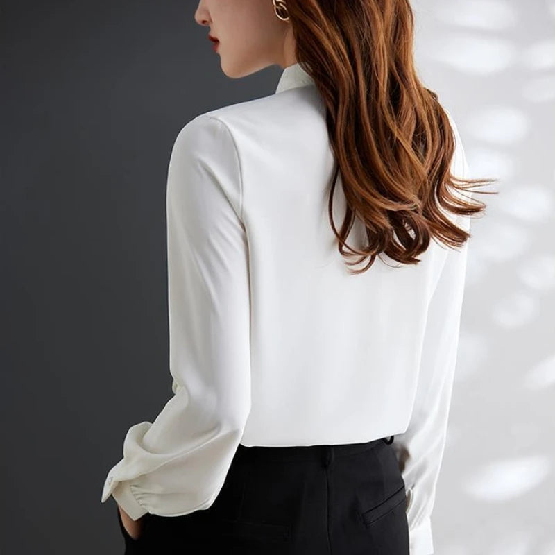 Formal Dress Shirts & Blouses For Women With Bow Clothing Sales Tunic 2025 Office Outfits Vintage Tall Woman Top Wear To Work