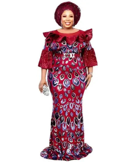 Dashiki African Dresses For Women Elegant Luxury Dress High Waist Bodycon Wedding Party Evening Birthday Night Celebrity Dress