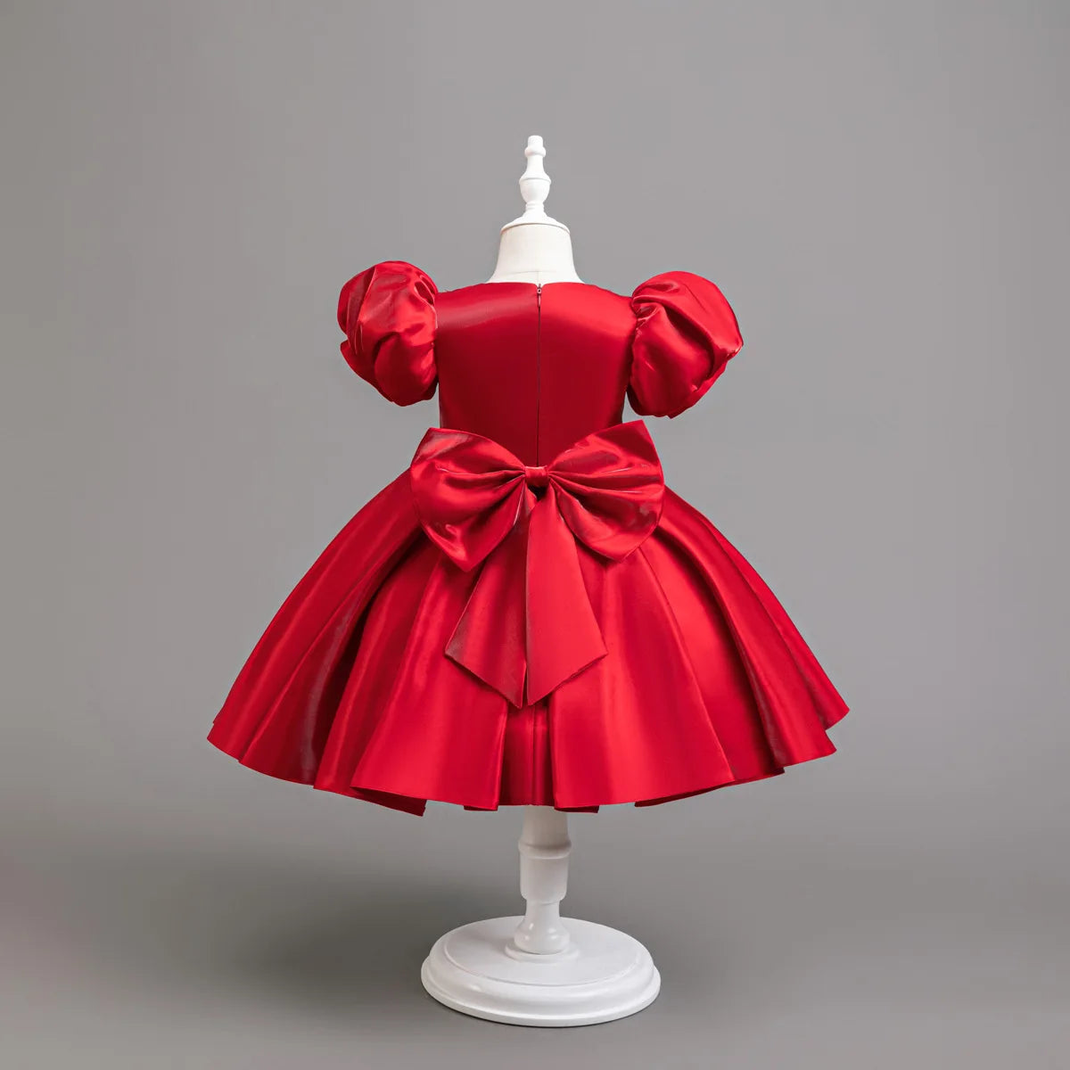 New flower girl wedding dress for girls satin puff sleeve evening dress for girls 3-10 years old girls graduation party performa