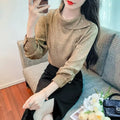 Women's Polka Dot Blouse Asymmetric Collar Long-Sleeve Office Top