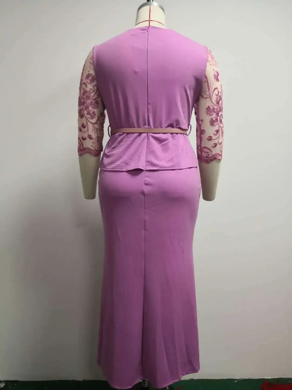 4XL 5XL Plus Size 2025 Christmas Dresses Women O Neck 3/4 Sleeve Long Maxi Dress Fashion Lace Patchwork Night Party Dress
