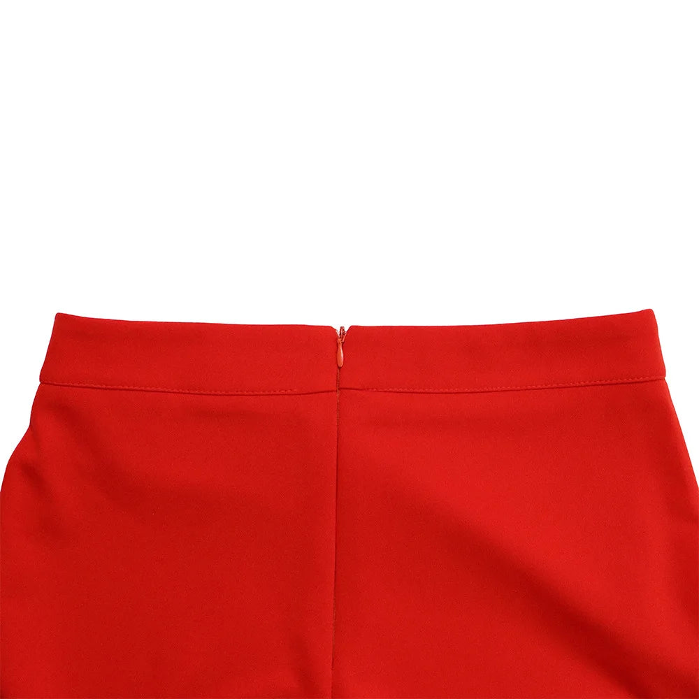 Women Shiny Yellow Capris Pants High Waist Trousers Office Work Lady Full Length Summer Bottoms Capris 2023 Spring Summer