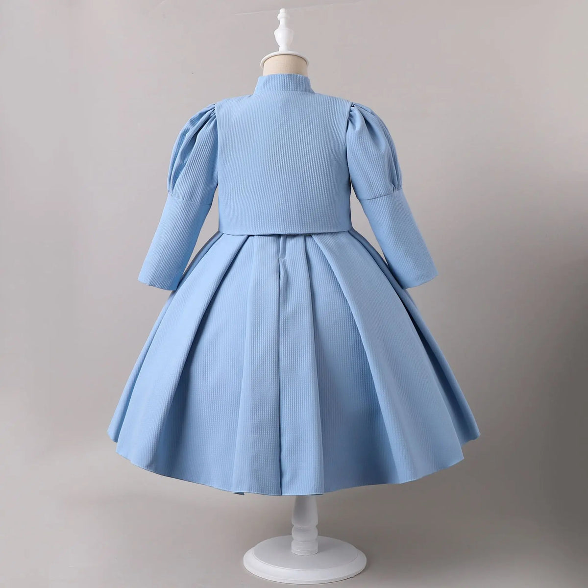 HETISO Gorgeous Elegant Long Sleeve Girls Dress Coat Set Children's Formal Performance Wedding Ball Gown 5-10 Years